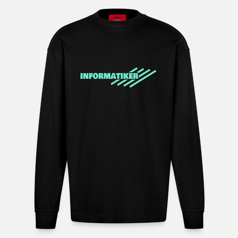 Computer scientist - Heavyweight Oversized Organic Longsleeve Shirt Made in EU - SOLID BLACK