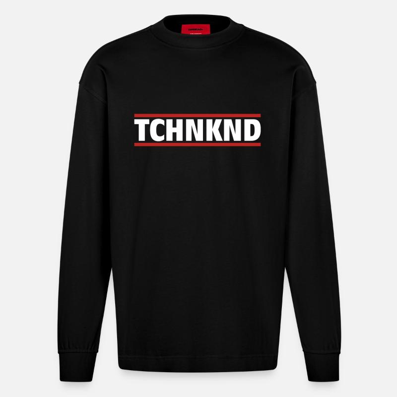 tchnknd - Technokind - Heavyweight Oversized Organic Langarmshirt Made in EU - SOLID BLACK