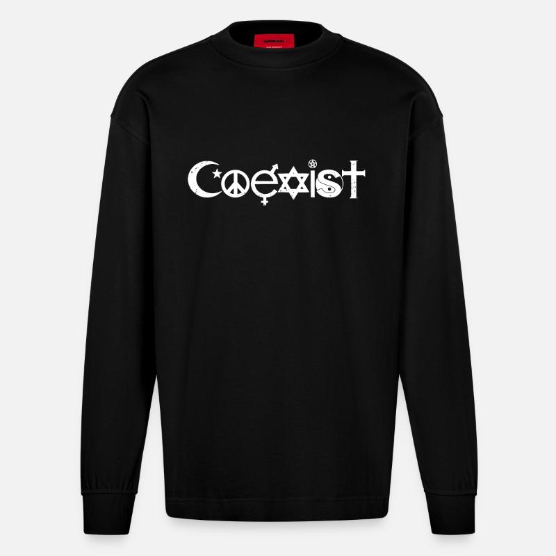 Coexist - Manches longues bio épais oversize fabriqué en UE - SOLID BLACK
