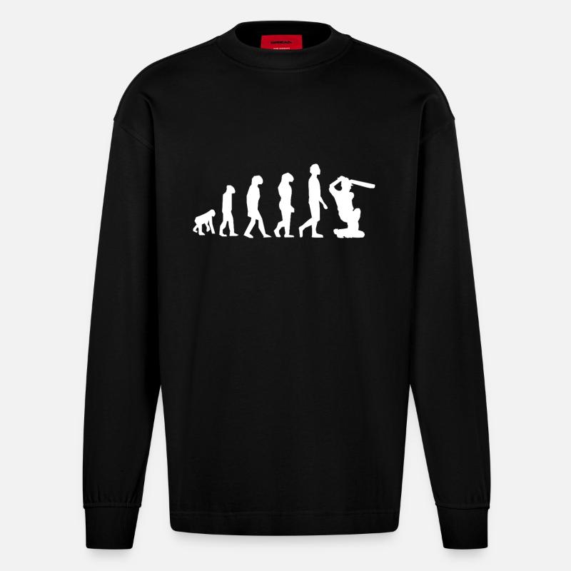 Evolution Cricket - Heavyweight Oversized Organic Langarmshirt Made in EU - SOLID BLACK