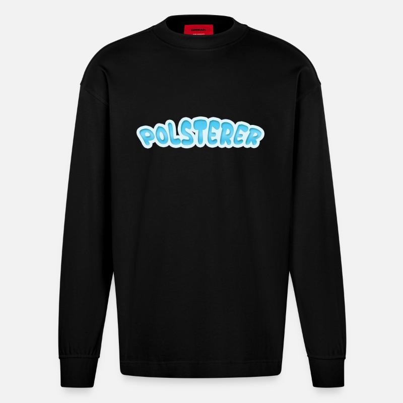 Polsterer Polsterer - Heavyweight Oversized Organic Langarmshirt Made in EU - SOLID BLACK