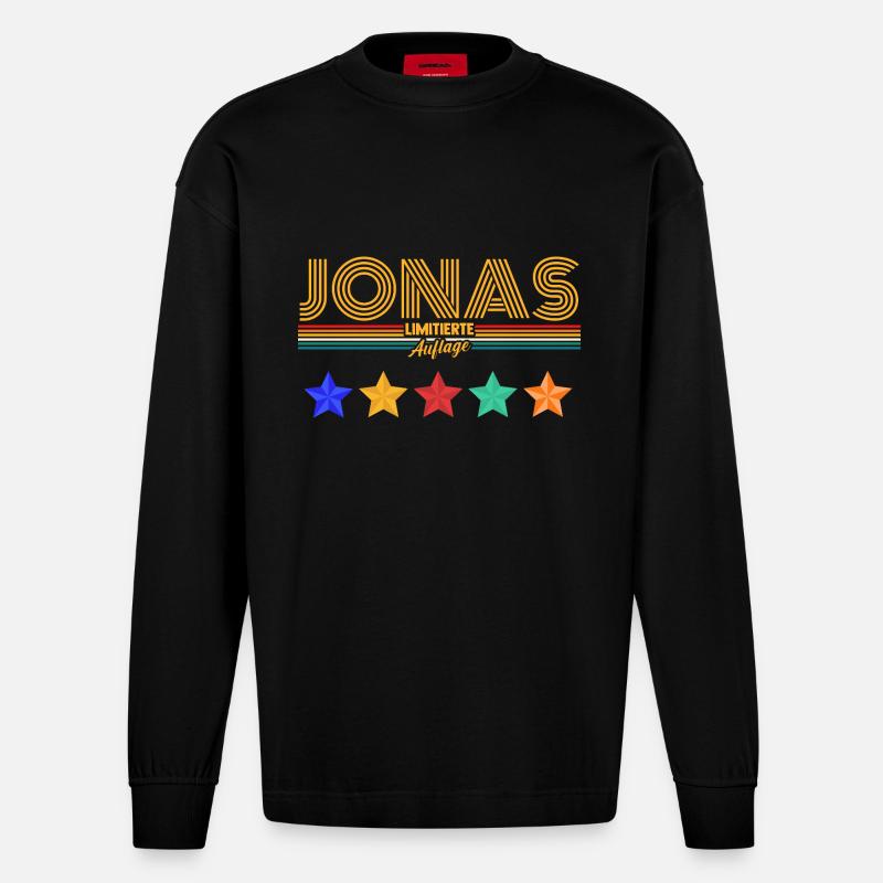 Jonas - Heavyweight Oversized Organic Langarmshirt Made in EU - SOLID BLACK