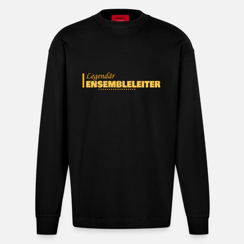 Beruf Ensembleleiter - Heavyweight Oversized Organic Langarmshirt Made in EU - SOLID BLACK