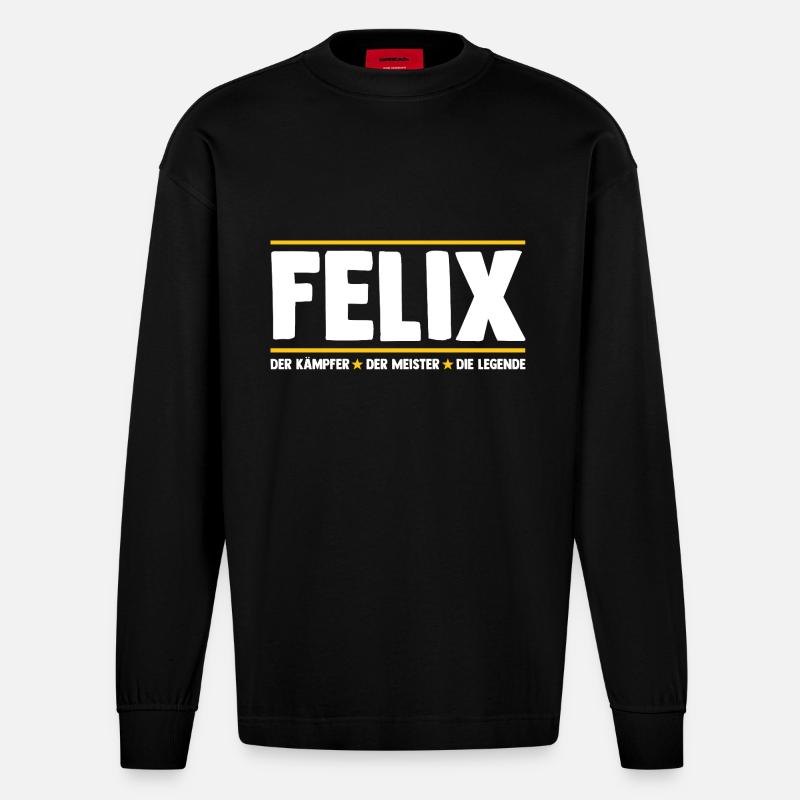 Felix - Heavyweight Oversized Organic Langarmshirt Made in EU - SOLID BLACK