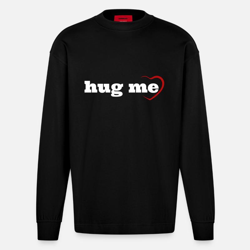 Hug me - Heavyweight Oversized Organic Langarmshirt Made in EU - SOLID BLACK
