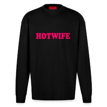 Hotwife - Heavyweight Oversized Organic Langarmshirt Made in EU - SOLID BLACK - Vorne