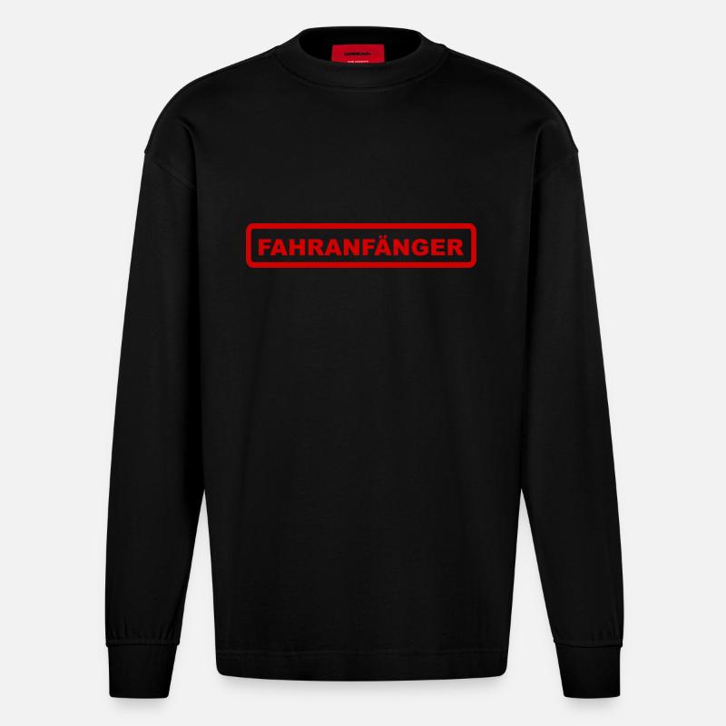 Fahranfänger - Heavyweight Oversized Organic Langarmshirt Made in EU - SOLID BLACK
