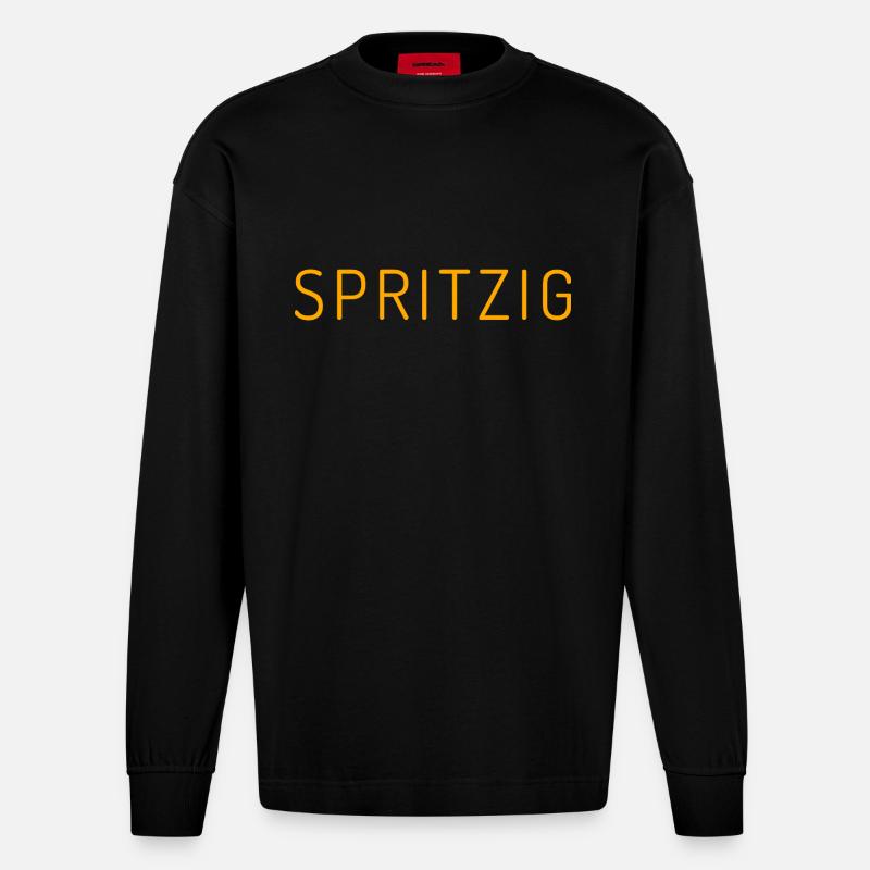 Spritzig Aperölchen - Heavyweight Oversized Organic Langarmshirt Made in EU - SOLID BLACK