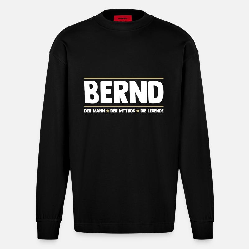 Bernd - Heavyweight Oversized Organic Langarmshirt Made in EU - SOLID BLACK