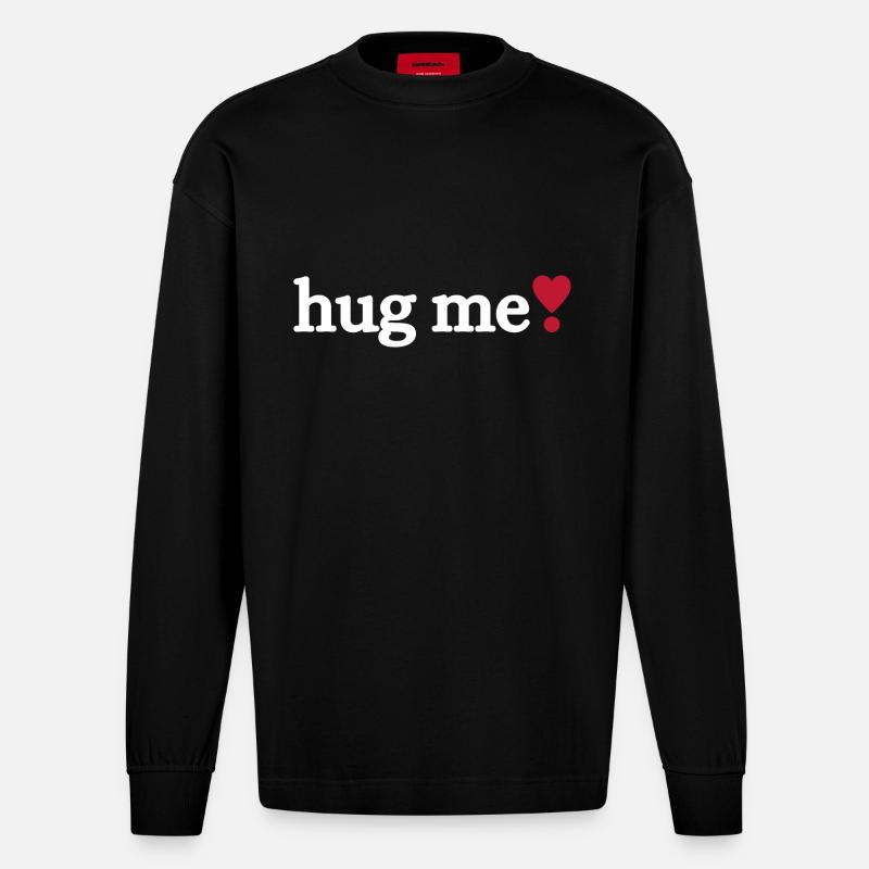 Hug me - Heavyweight Oversized Organic Langarmshirt Made in EU - SOLID BLACK