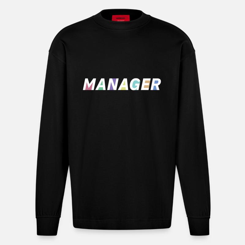 Der Manager - Heavyweight Oversized Organic Langarmshirt Made in EU - SOLID BLACK