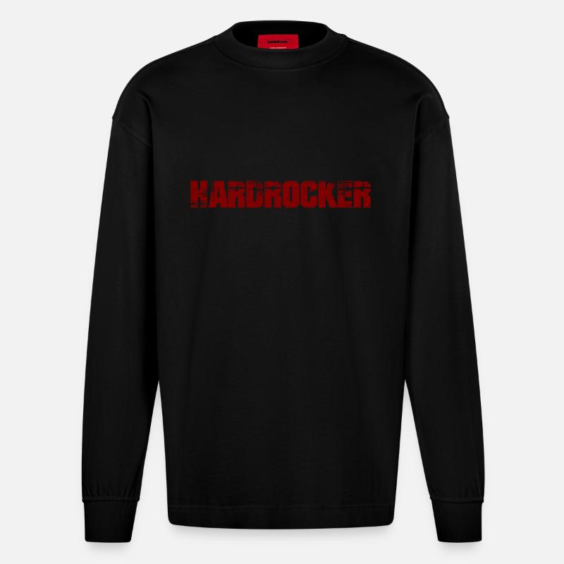Rocker dur - Manches longues bio épais oversize fabriqué en UE - SOLID BLACK