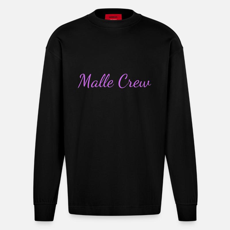 Malle Crew - Heavyweight Oversized Organic Langarmshirt Made in EU - SOLID BLACK