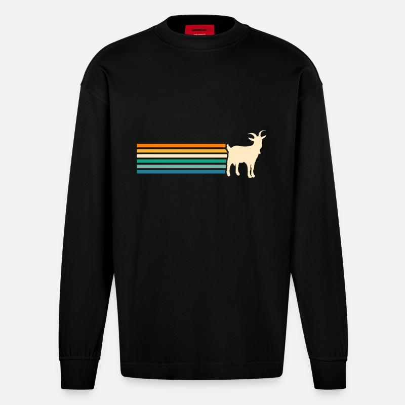 Ziegen - Heavyweight Oversized Organic Langarmshirt Made in EU - SOLID BLACK