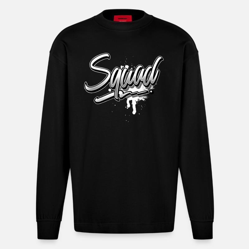 Squad - Heavyweight Oversized Organic Langarmshirt Made in EU - SOLID BLACK