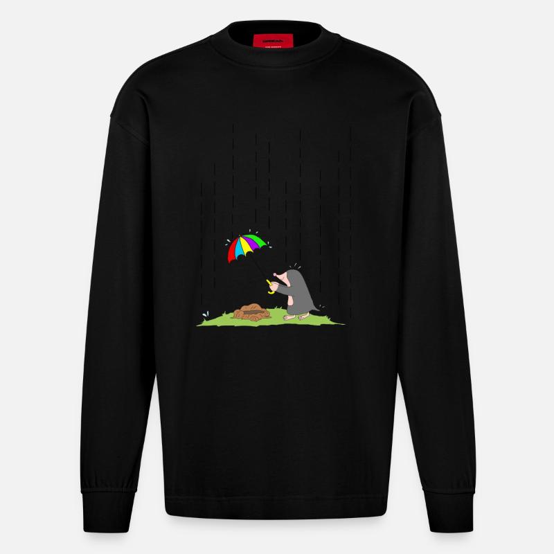 maulwurf - Heavyweight Oversized Organic Langarmshirt Made in EU - SOLID BLACK