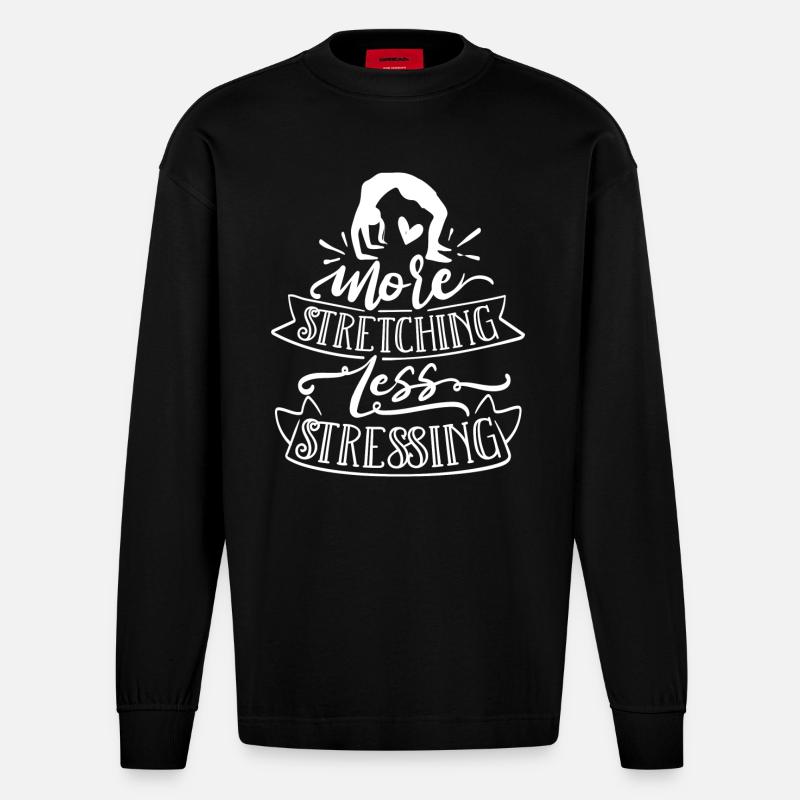 Plus d’étirements, moins de stress - Manches longues bio épais oversize fabriqué en UE - SOLID BLACK