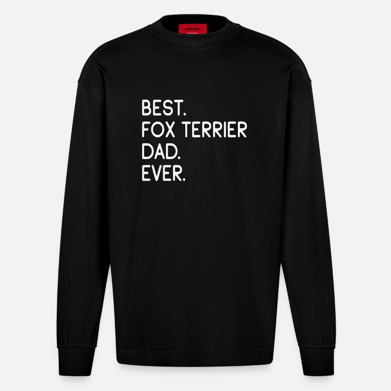 Foxterrier Fox Terrier - Manches longues bio épais oversize fabriqué en UE - SOLID BLACK