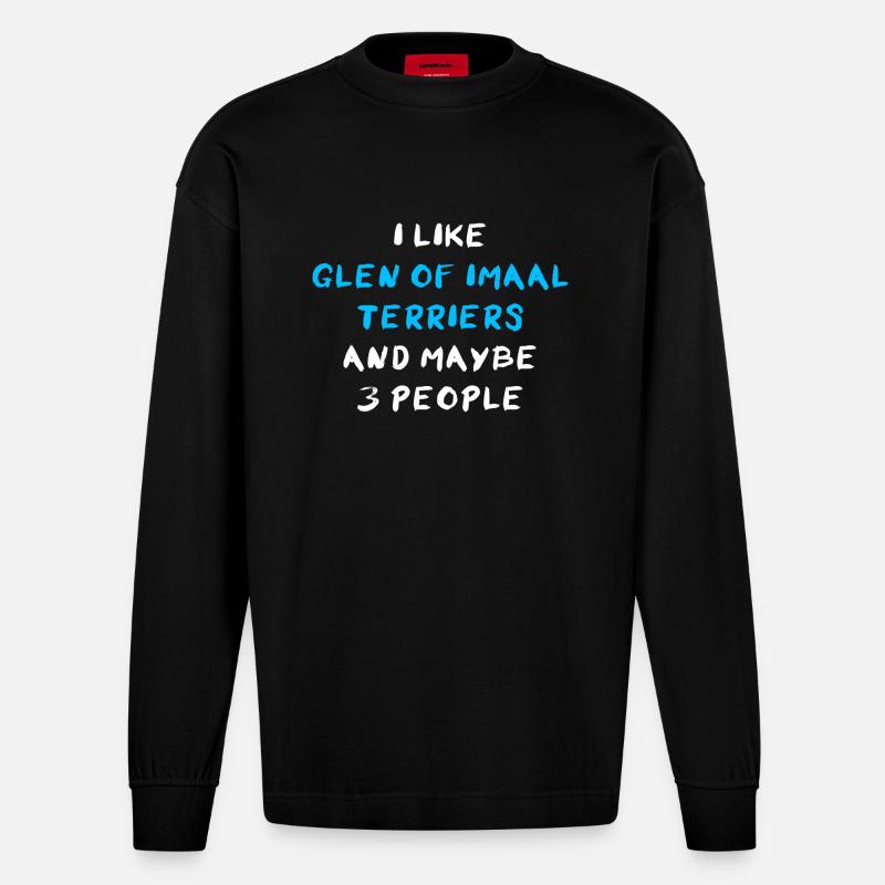 Glen d’Imaal Terrier - Manches longues bio épais oversize fabriqué en UE - SOLID BLACK