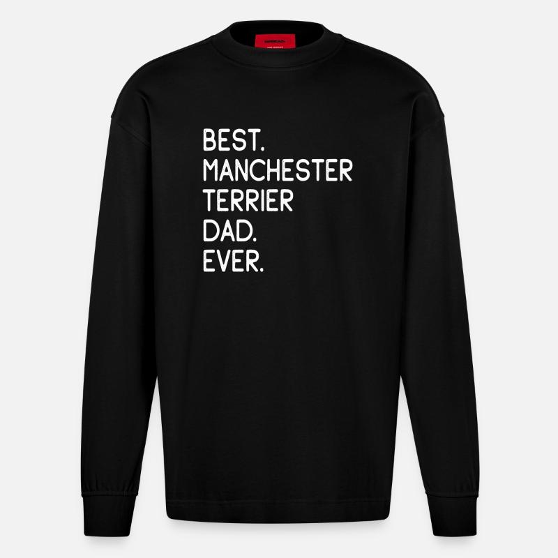 Manchester Terrier - Heavyweight Oversized Organic Langarmshirt Made in EU - SOLID BLACK