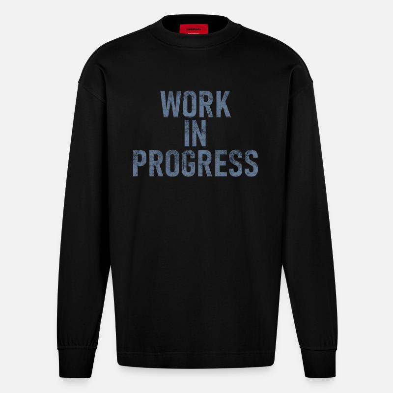 work in progress - Heavyweight Oversized Organic Langarmshirt Made in EU - SOLID BLACK
