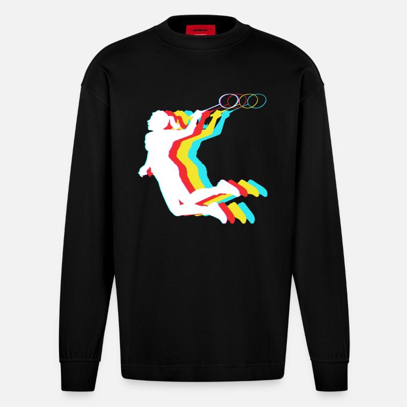 Badminton - Heavyweight Oversized Organic Langarmshirt Made in EU - SOLID BLACK
