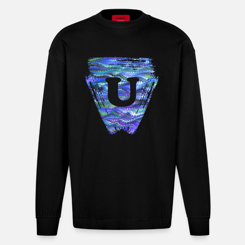 Triangle E 103 U - Manches longues bio épais oversize fabriqué en UE - SOLID BLACK