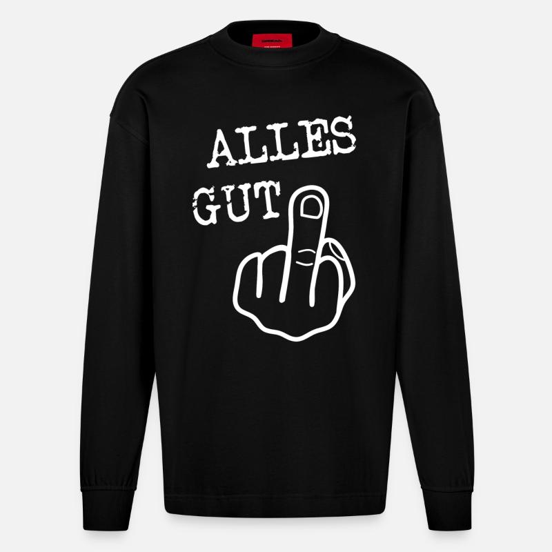 Alles gut - Heavyweight Oversized Organic Langarmshirt Made in EU - SOLID BLACK