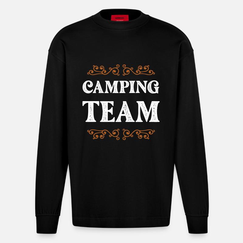Camping Crew - Heavyweight Oversized Organic Langarmshirt Made in EU - SOLID BLACK