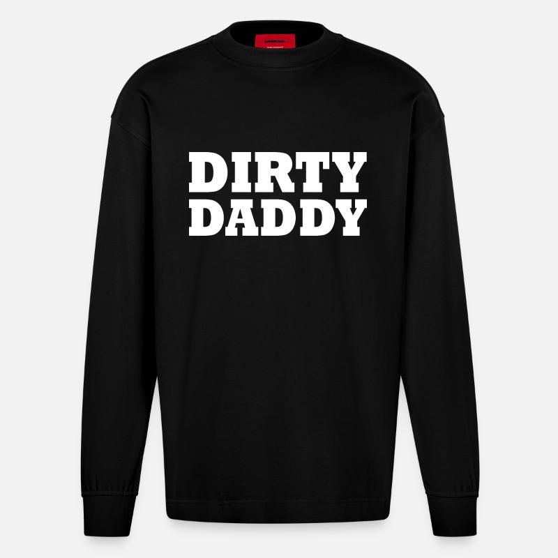 Dirty daddy - Heavyweight Oversized Organic Langarmshirt Made in EU - SOLID BLACK
