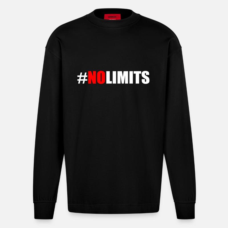 No limits - Heavyweight Oversized Organic Longsleeve Shirt Made in EU - SOLID BLACK