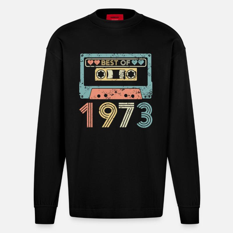 Das Beste von 1973 - Heavyweight Oversized Organic Langarmshirt Made in EU - SOLID BLACK