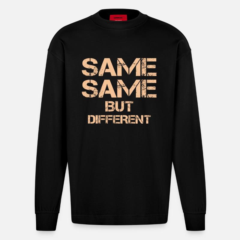 même mais différent même Thaïlande-Zit - Manches longues bio épais oversize fabriqué en UE - SOLID BLACK