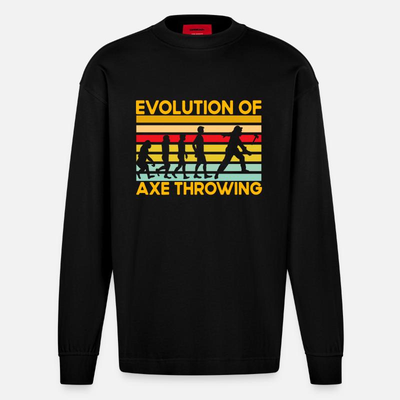 Évolution du lancer de hache - Manches longues bio épais oversize fabriqué en UE - SOLID BLACK