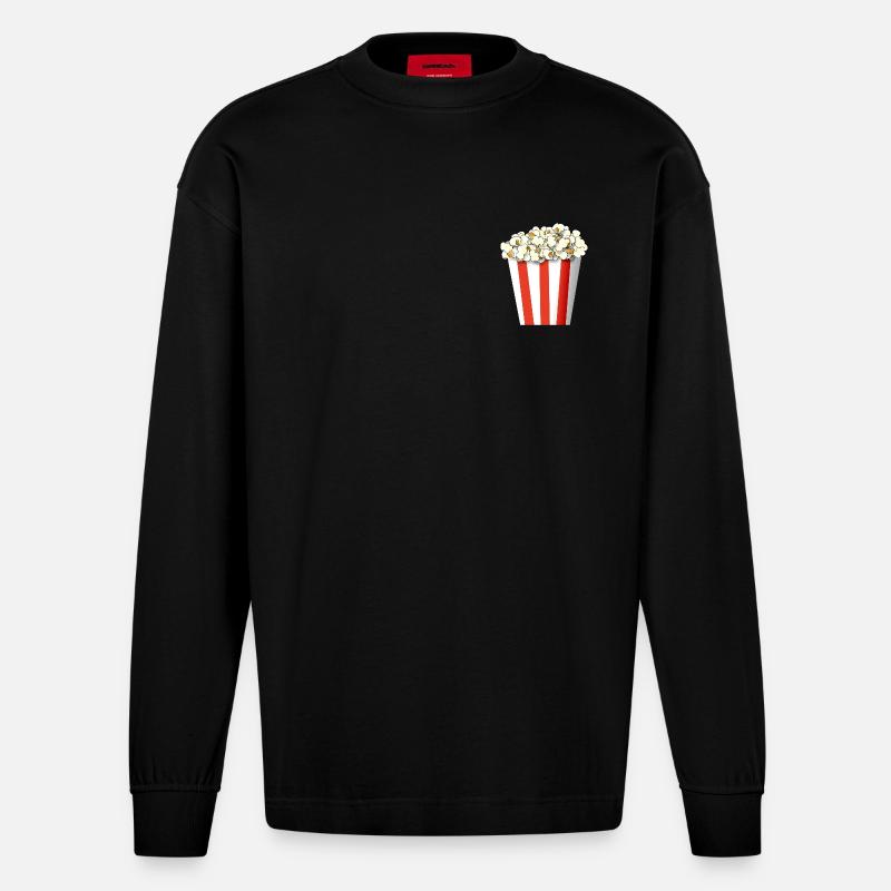 Pop-corn - Manches longues bio épais oversize fabriqué en UE - SOLID BLACK