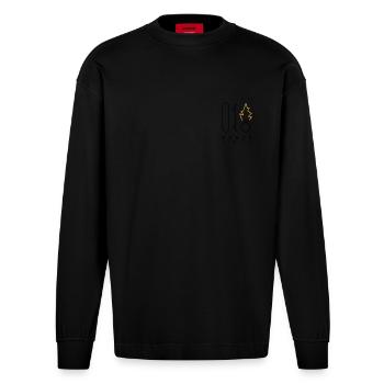 Skate and destroy - Heavyweight Oversized Organic Longsleeve Shirt Made in EU - SOLID BLACK - Front