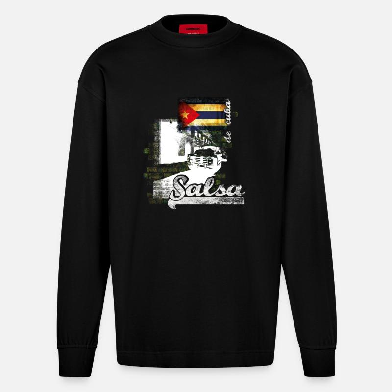 kl_salsa12 - Heavyweight Oversized Organic Langarmshirt Made in EU - SOLID BLACK