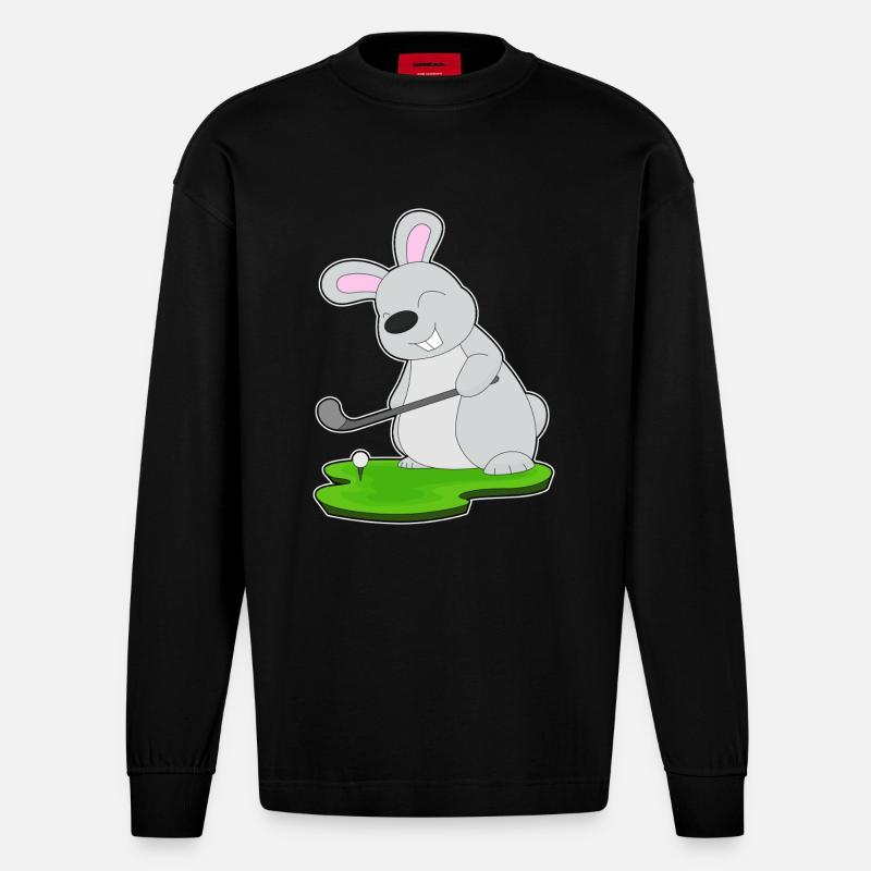 Rabbit Golf Golf Clubs - Manches longues bio épais oversize fabriqué en UE - SOLID BLACK