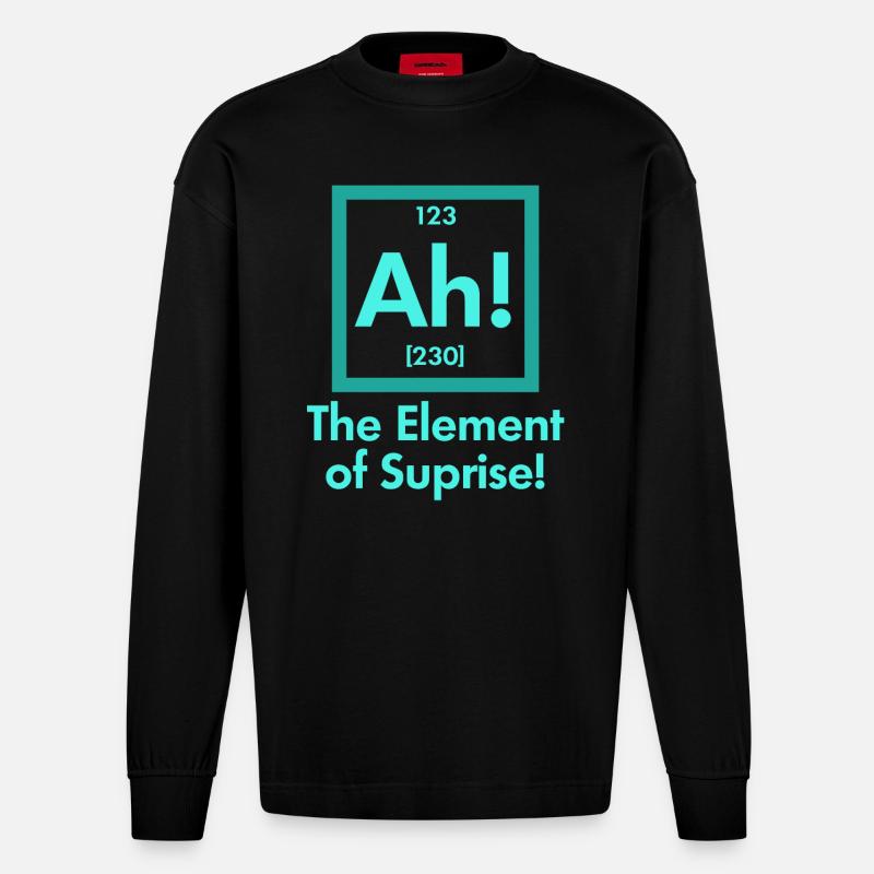 Science nerd physics - Heavyweight Oversized Organic Longsleeve Shirt Made in EU - SOLID BLACK