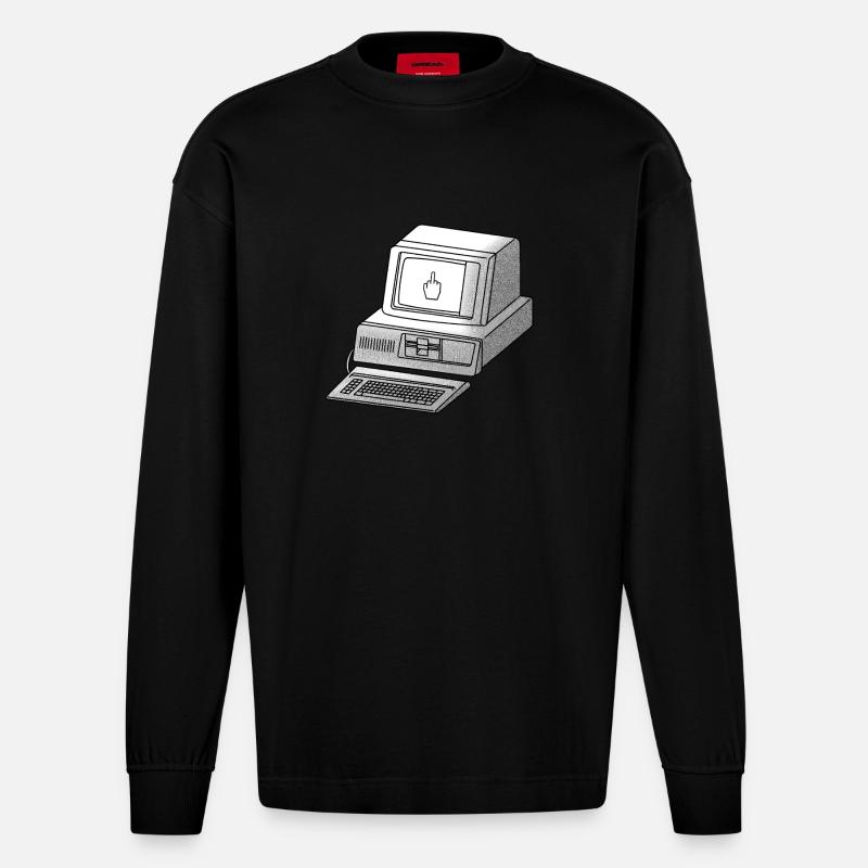 cyberpunk hackfleisch - Heavyweight Oversized Organic Langarmshirt Made in EU - SOLID BLACK