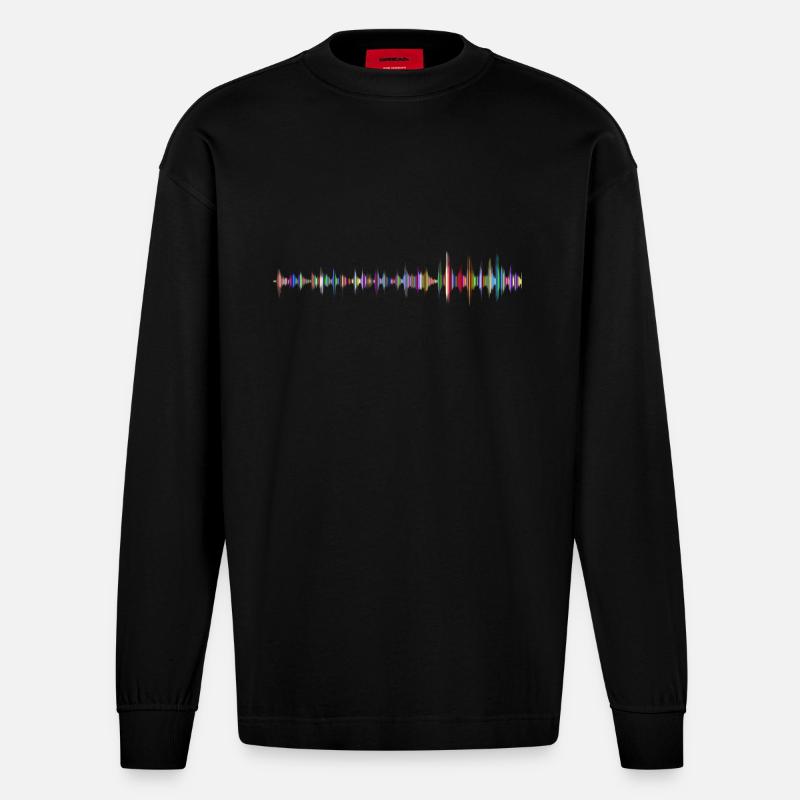 sound-wave - Heavyweight Oversized Organic Langarmshirt Made in EU - SOLID BLACK