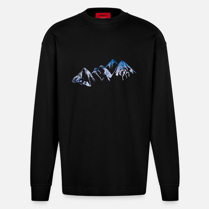 snowscape - Manches longues bio épais oversize fabriqué en UE - SOLID BLACK