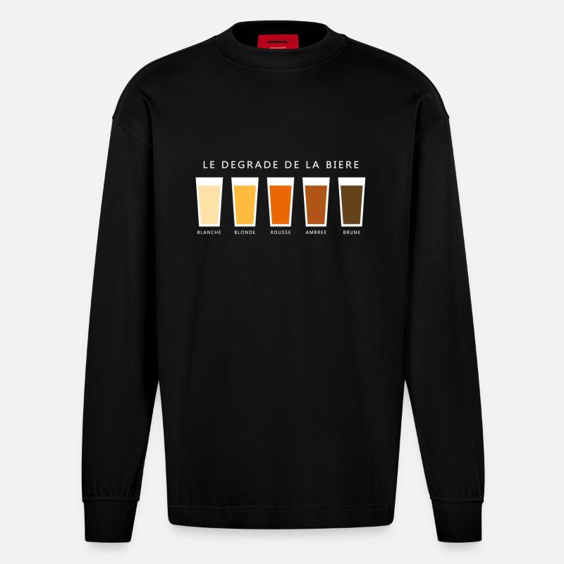 Biere degrade beer gradient (dd) - Heavyweight Oversized Organic Langarmshirt Made in EU - SOLID BLACK