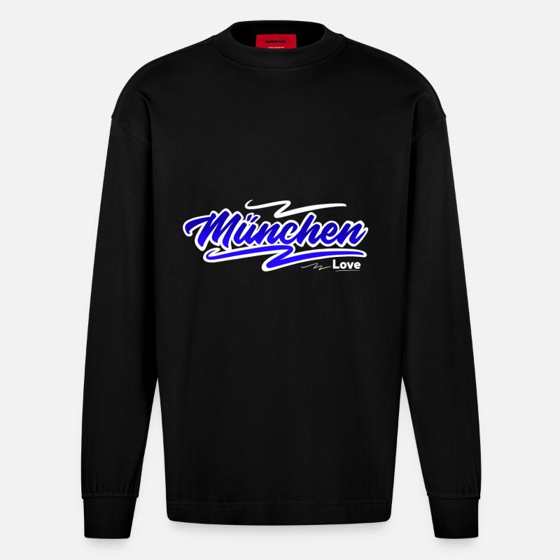 München - Heavyweight Oversized Organic Langarmshirt Made in EU - SOLID BLACK