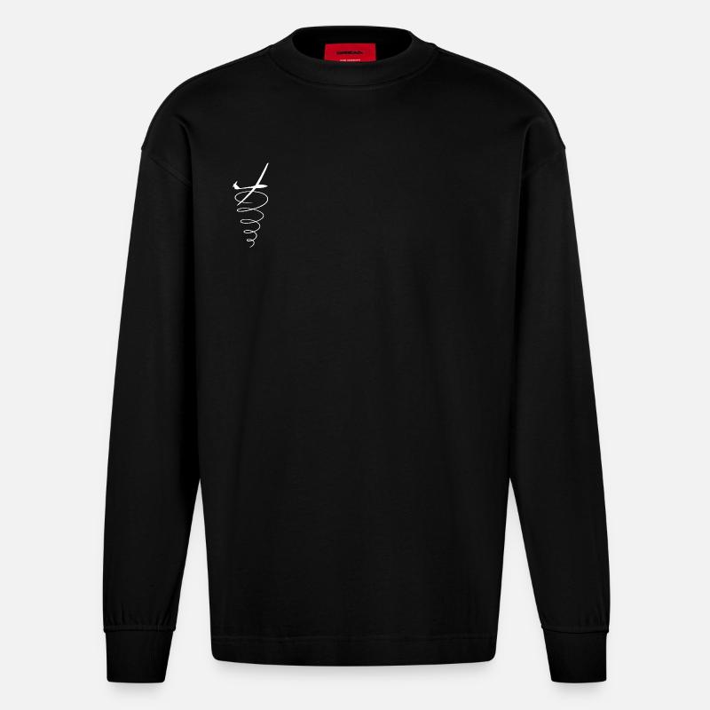 Thermalling Glider Bright - Heavyweight Oversized Organic Langarmshirt Made in EU - SOLID BLACK