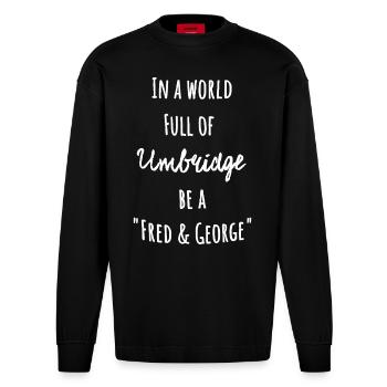 Dans un monde plein d'umbridge être un fred et george - Manches longues bio épais oversize fabriqué en UE - SOLID BLACK - Devant