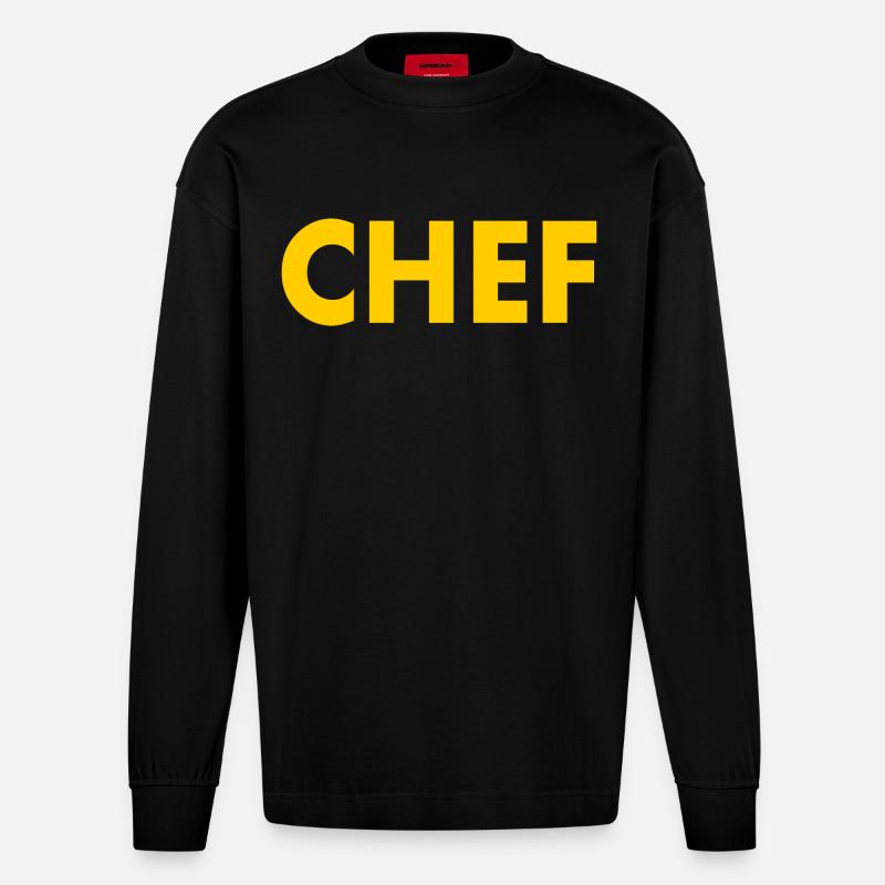 Chef - Heavyweight Oversized Organic Langarmshirt Made in EU - SOLID BLACK