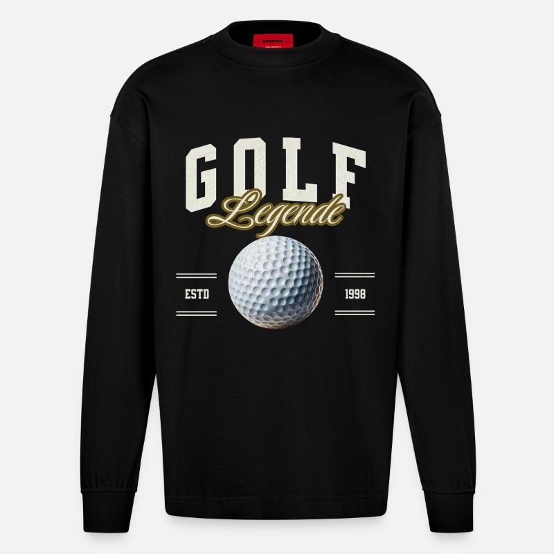 Golf - Heavyweight Oversized Organic Langarmshirt Made in EU - SOLID BLACK