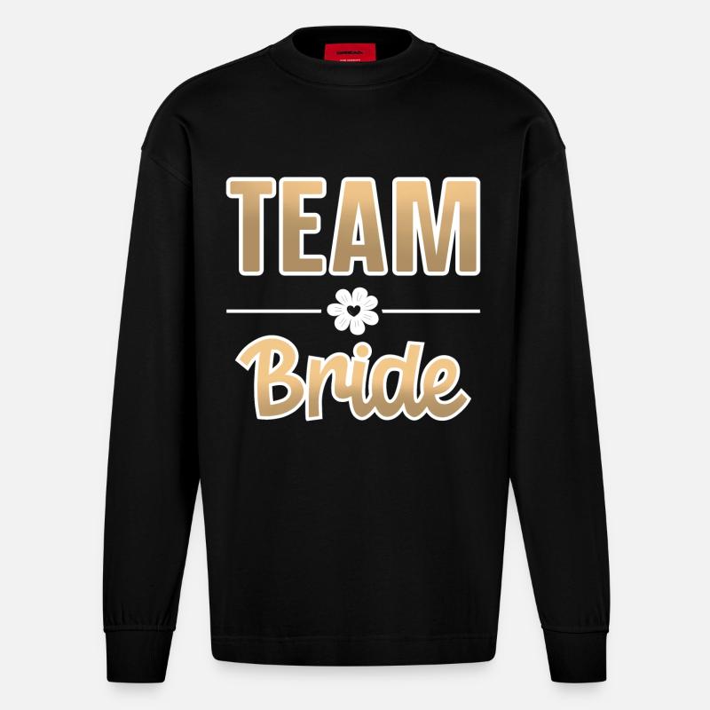 Team Bride - Heavyweight Oversized Organic Langarmshirt Made in EU - SOLID BLACK