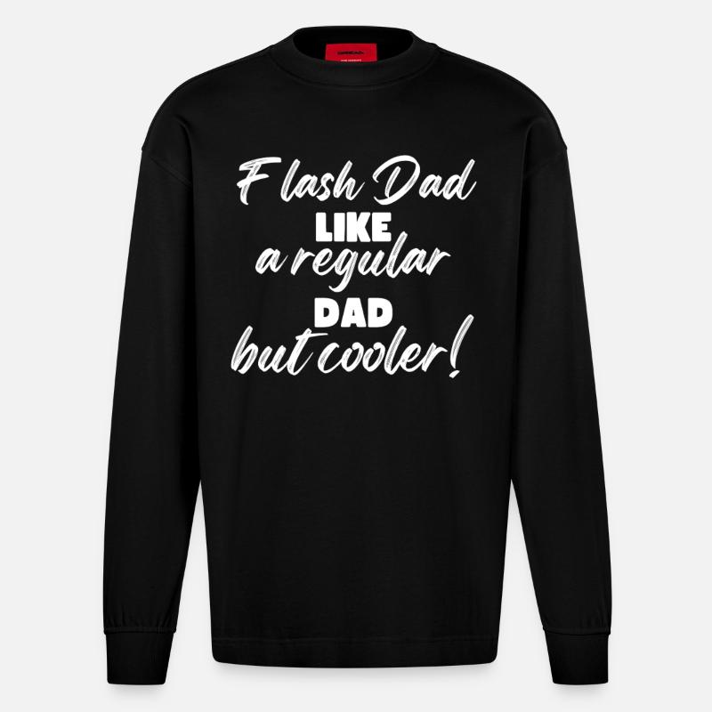 Bloc Flash Papa Boulderer - Manches longues bio épais oversize fabriqué en UE - SOLID BLACK